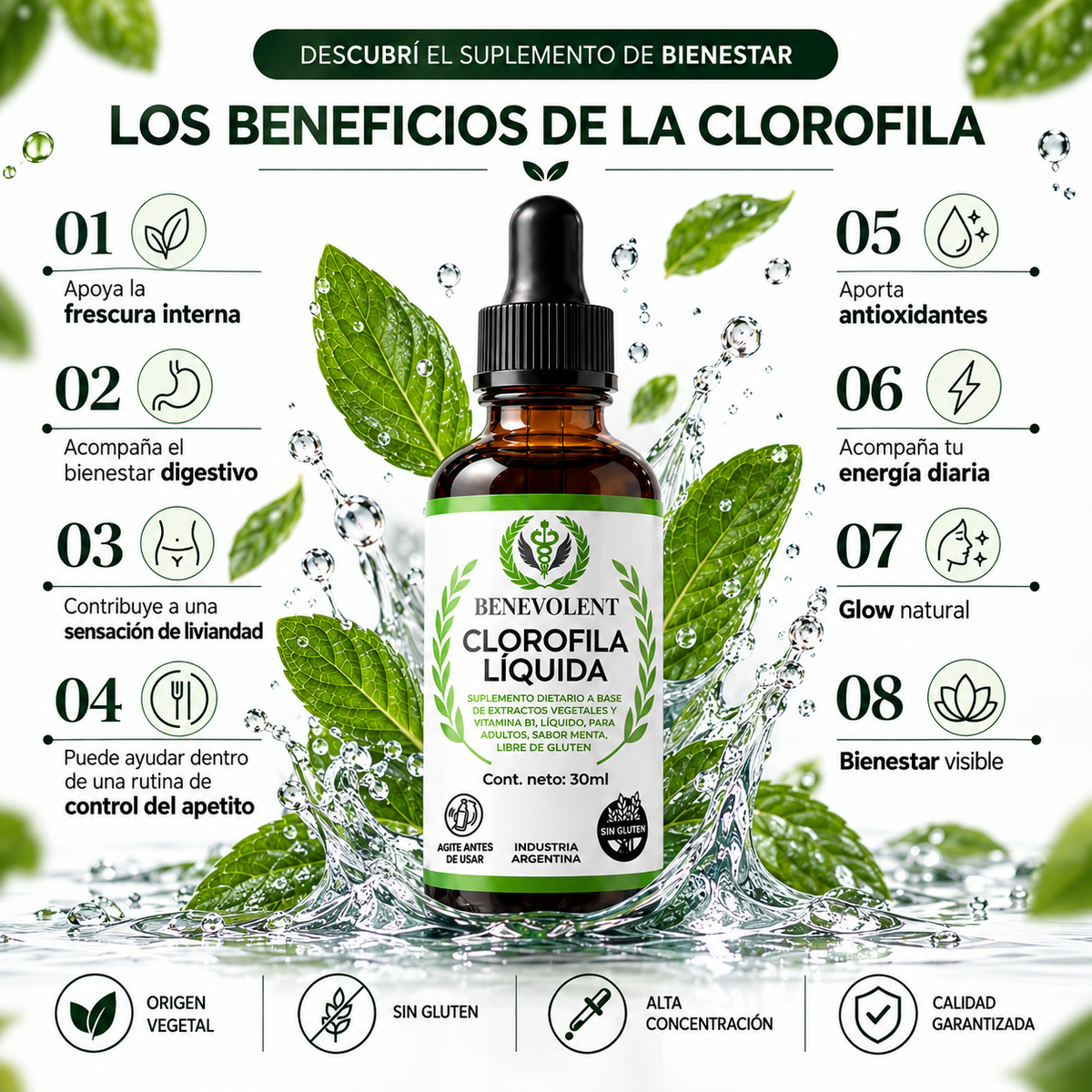 Clorofila Líquida para Sentirte Fresco Todo el Día – 30 ml