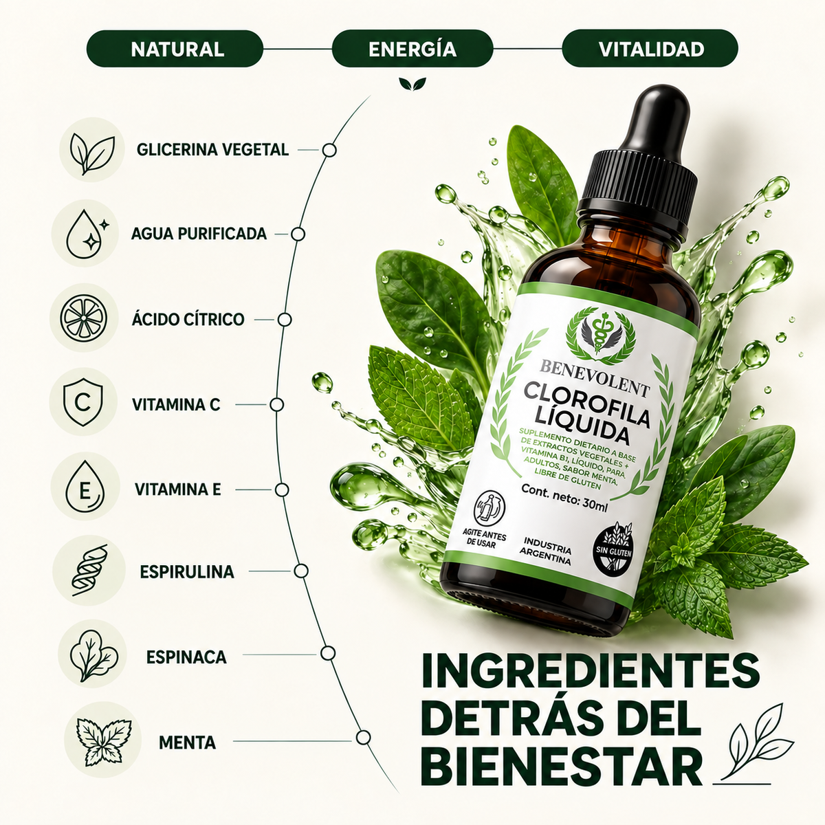 Clorofila Líquida para Sentirte Fresco Todo el Día – 30 ml