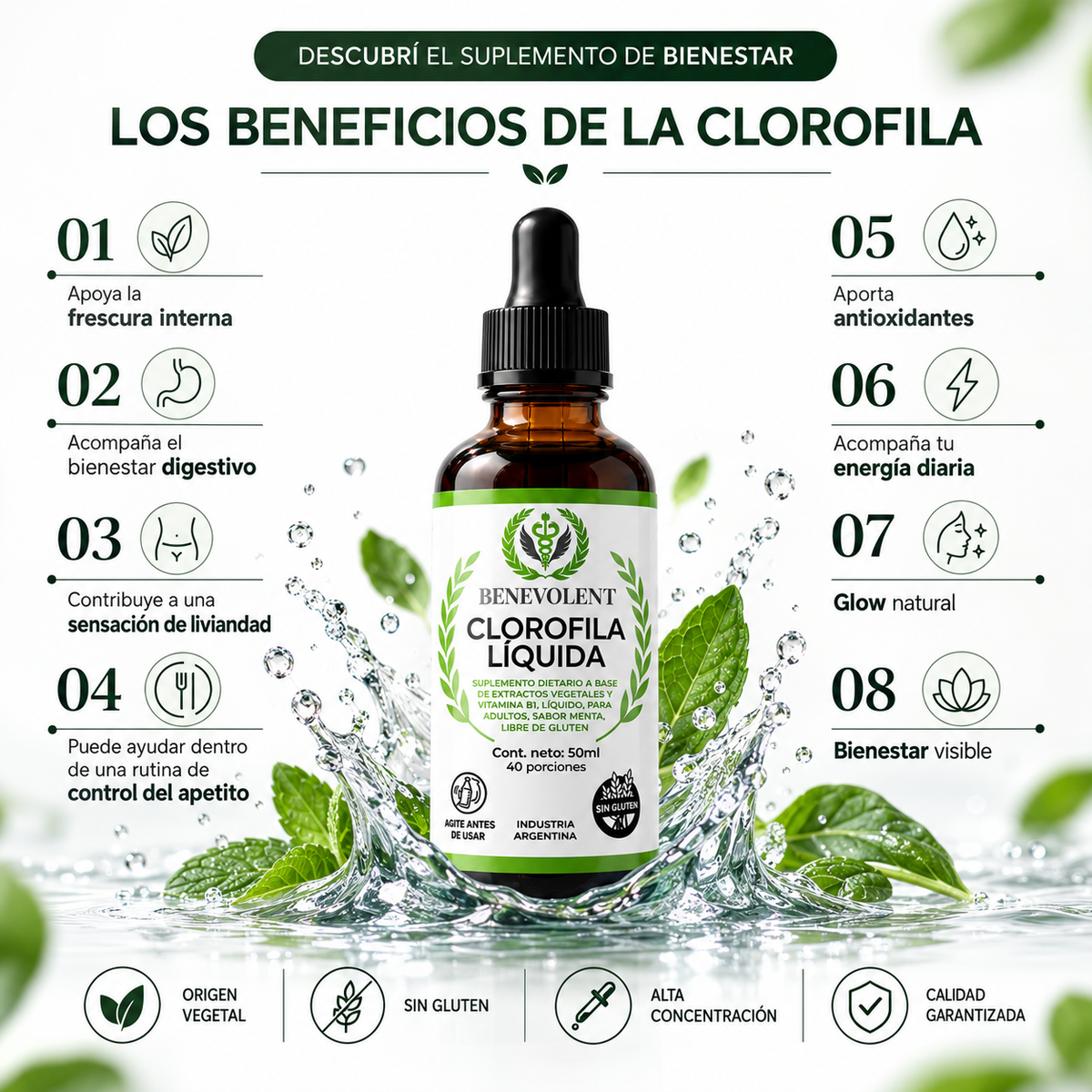 Clorofila Líquida para Sentirte Fresco Todo el Día – 30 ml